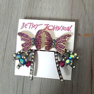 Butterfly Earrings with Ear Jacket dangles